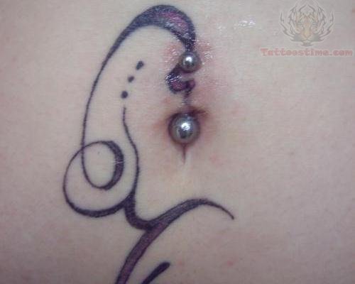 Color Ink Navel Tattoo